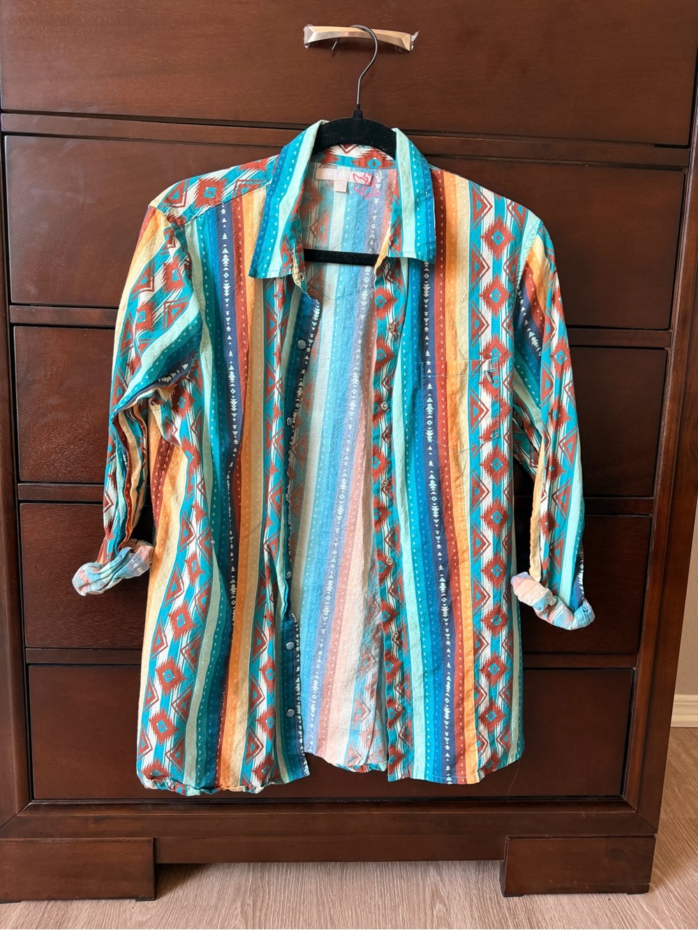Tin Haul Multicolor Southwestern Stripe Button-Down Shirt